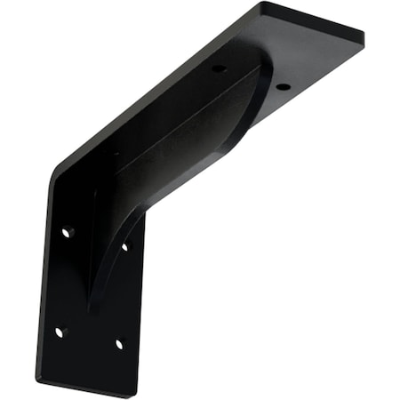 Ekena Millwork Embrey Steel Bracket, Powder Coated Black 2"W x 8"D x 4 1/4"H BKTM02X08X04EBPBL